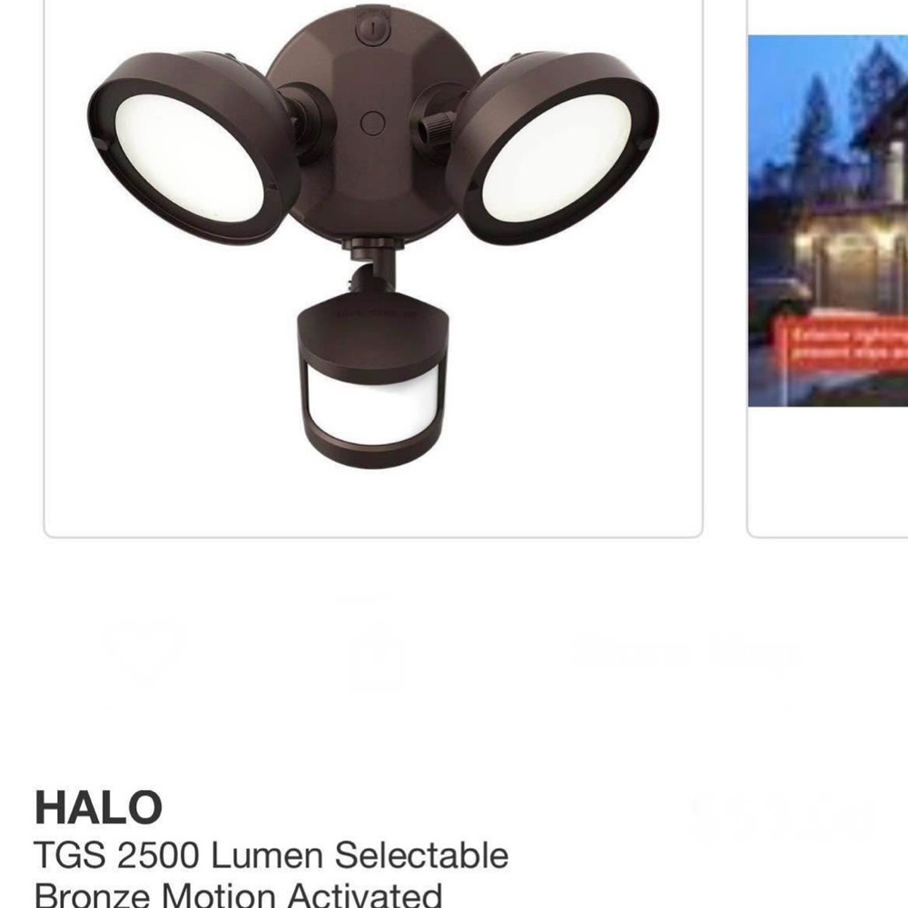 Halo Red and Black Twin Head Security Floodlight